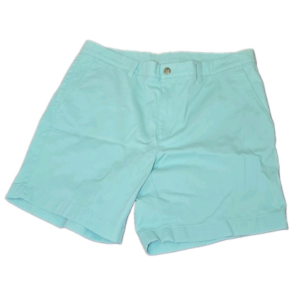 Roundtree & Yorke Shorts Mens 38 Mint Green Stretch Chino Golf Casual Flat Front
